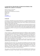 Validation of the fib 2010 and RILEM B4 Models for predicting creep in concrete