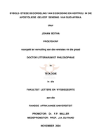 Bybels- etiese beoordeling van egskeiding en hertrou in die Apostoliese Geloof Sending van Suid-Afrika.