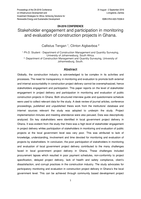 Stakeholder engagement and participation in monitoring and evaluation of construction projects in Ghana.