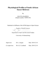 Physiological profiles of South African soccer referees