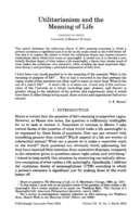 Utilitarianism and the meaniing of life