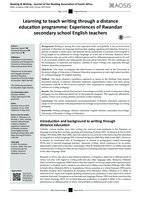 Learning to teach writing through a distance  education programme : experiences of Rwandan secondary school english teachers