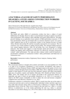 A factorial analysis of safety performance measures: a study among construction workers in Gauteng, South Africa