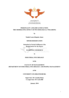 Personality and job satisfaction : the moderating effect of psychological wellbeing