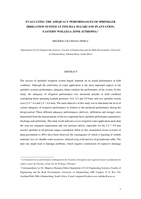 Evaluating the adequacy performances of sprinkler irrigation system at Finchaa sugarcane plantation, Eastern Wollega Zone (Ethiopia)