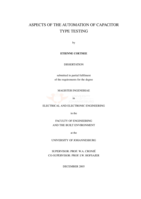 Aspects of the automation of capacitor type testing