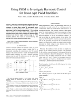 Using PSIM to investigate harmonic control for boost-type PWM rectifiers