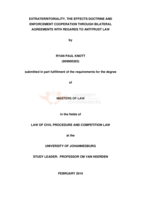 Extraterritoriality, the effects doctrine and enforcement cooperation through bilateral agreements with regards to antitrust law