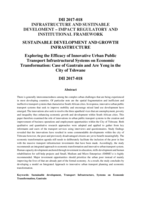 Exploring the efficacy of innovative urban public transport infrastructural systems on economic transformation: case of Gautrain and are Yeng in the City of Tshwane