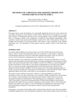 The design of a protocol for assessing prospective foster parents in South Africa