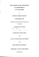 The learners' social development as a responsibility of the teacher