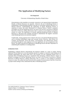 The application of modifying factors