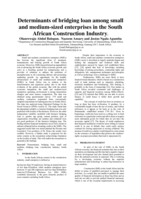 Determinants of bridging loan among small and medium-sized enterprises in the South African Construction Industry