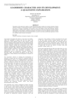 Leadership, character and its development: a qualitative exploration.