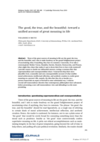 The good, the true, and the beautiful : toward a unified account of great meaning in life