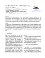 The effect of site practices on the integrity of large diameter bored piles