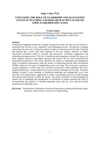 Unpacking the role of leadership and management styles in teaching and research output in South African higher education
