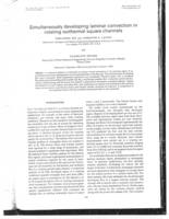 Simultaneously developing laminar convection in rotating isothermal square channels