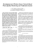 Development of a wireless sensor network based water quality monitoring and notification system