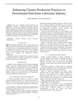 Enhancing cleaner production practices in downstream petroleum lubricants industry