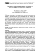 Perceptions of local residents and authorities on human–wildlife coexistence in Zimbabwe