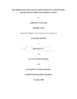 The moderating role of self-directedness in a Job Demands-Job Resources model for working women