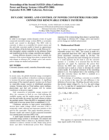 Dynamic model and control of power converters for grid connected renewable energy systems