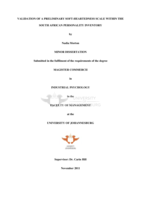 Validation of a preliminary soft-heartedness scale within the South African personality inventory