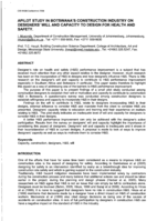 A pilot study in Botswana's construction industry on designers' will and capacity to design for health and safety.
