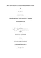 Letting victims play a role : is victim-participative-justice morally justified?