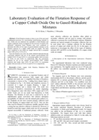 Laboratory evaluation of the flotation response of a copper cobalt oxide ore to gasoil-rinkalore mixtures