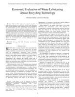 Economic evaluation of waste lubricating grease recycling technology
