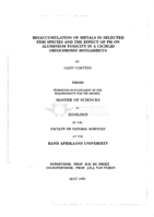 Bioaccumulation of metals in selected fish species and the effect of ph on aluminium toxicity in a cichlid oreochromis mossambicus