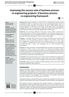 Improving the success rate of business process re-engineering projects : a business process re-engineering framework