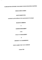 Globalisation: economic challenges facing developing countries.