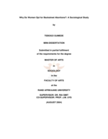 Why do women opt for backstreet abortions?: a sociological study