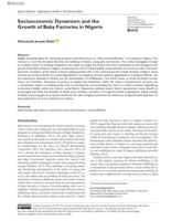 Socioeconomic dynamism and the growth of baby factories in Nigeria