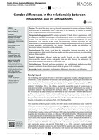 Gender differences in the relationship between innovation and its antecedents