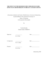 The effect of the homoeopathic similimum on side effects of chemotherapy in breast cancer patients