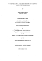 The experiential world of the grade one child when starting school