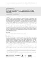 Financial challenges and the subjective well‑being of first‑year students at a comprehensive South African university