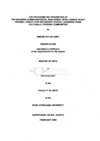 The psychometric properties of the Snijders-Oomen Individual Non-verbal Intelligence Scale Revised (SON-R) for secondary school learners from culturally diverse communities