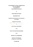 The assessment of school communication with the community as an aspect of whole school evaluation