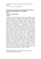 Sustainable independent power production in middle-income African countries