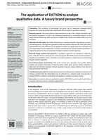 The application of DICTION to analyse qualitative data : a luxury brand perspective