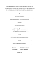 Environmental education offered by Delta Environmental Centre : an evaluation case study of a programme in environmental education