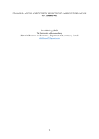 Financial access and poverty reduction in agriculture:  A case of Zimbabwe