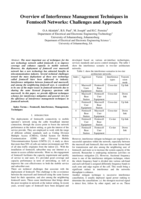 Overview of interference management techniques in Femtocell networks : challenges and approach.