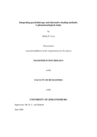 Integrating psychotherapy and alternative healing methods: a phenomenological study