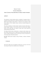 Students’ experiences of using mobile phones for Afrikaans vocabulary development